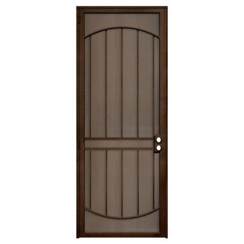 Unique Home Designs 36 In. X 96 In. Arcada Copper Right Steel Security Door