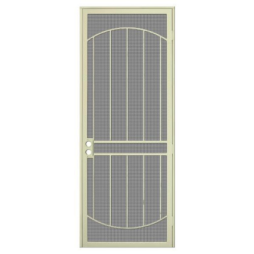 Unique Home Designs 36 In. X 96 In. Arcada Navajo White Left Steel Security Door