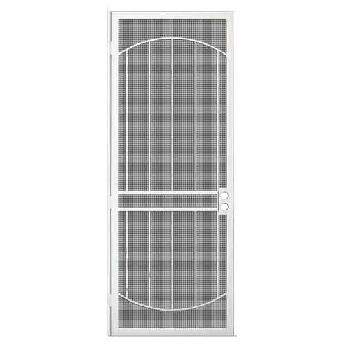 Unique Home Designs 36 In. X 96 In. Arcada White Right Steel Security Door