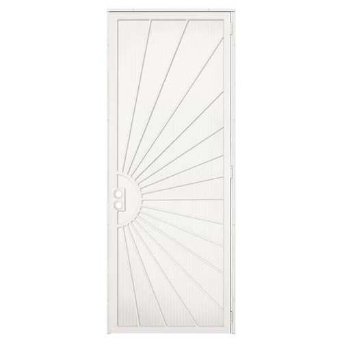 Unique Home Designs 36 In. X 96 In. Solana Navajo White Left Steel Security Door