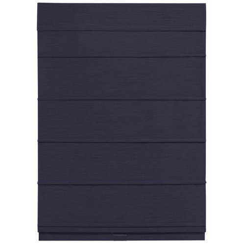Cordless Textured Fabric Roman Shades - 23 In. W X 64 In. L, Navy