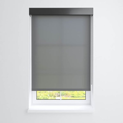 Fabtex Manual Roller Shade For Windows 36"-48"W X 84"H 1% Charcoal Iron Grey