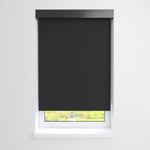 Fabtex Manual Roller Shade For Windows 60"-72"W X 60"H Blackout Black