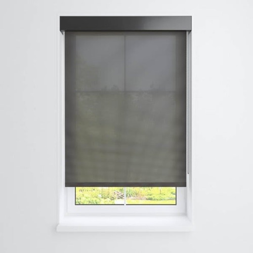 Fabtex Manual Roller Shade For Windows 72"-84"W X 72"H 5% Charcoal Dark Bronze