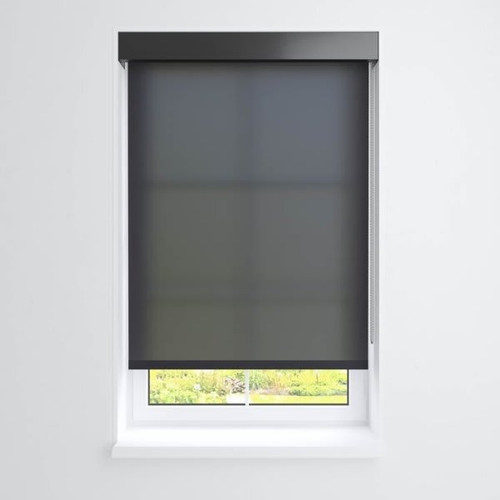 Fabtex Manual Roller Shade For Windows 72"-84"W X 84"H 1% Ebony