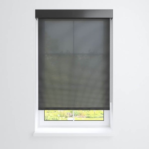 Fabtex Manual Roller Shade For Windows 72"-84"W X 84"H 5% Ebony