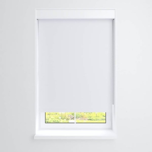 Fabtex Manual Roller Shade For Windows 72"-84"W X 84"H Blackout Snow White