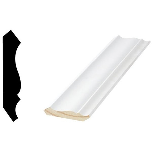 Woodgrain Distribution 52 9/16" X 2-3/4" X 8' Primed Finger-Joint Crown Moulding Package Of 4