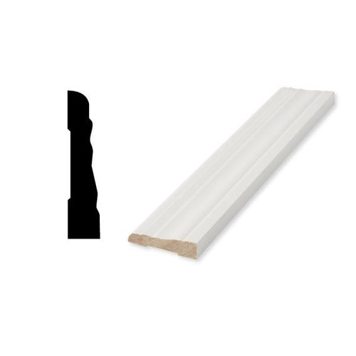 Woodgrain Distribution 668 1/2" X 2-1/4" X 8' Primed Finger-Jointed Base Moulding Package Of 5