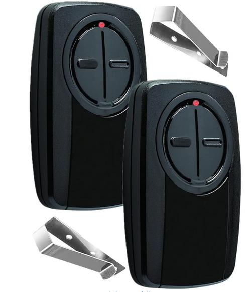 380UT Chamberlain klik5u-bk2 klik3u-bk Garage Door Opener Remote Clicker, 375UT Universal Garage Door Remote for Lift Master Craftsman Genie, Dip Switch (Black 2PC)