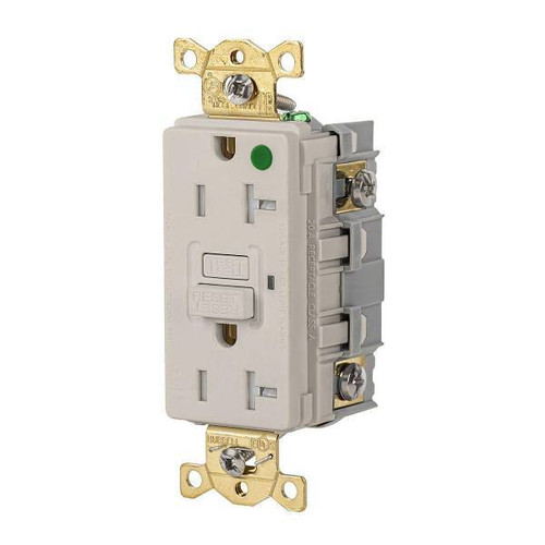 Hubbell Wiring Autoguard 20a 125v Heavy Duty Com Hosp Tr/Wr Gfci Recp Almond