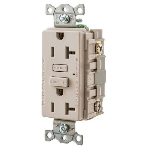 Hubbell Wiring Autoguard 20 Amp 120 Volt Gfci Receptacle Light Almond