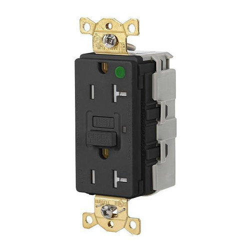 Hubbell Wiring Snapconnect Autoguard 20a 125v Hd Hosp Tr/Wr Gfci Recp Black