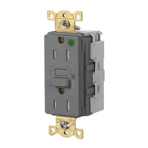 Hubbell Wiring Snapconnect Autoguard 15a 125v Hd Hosp Tr/Wr Gfci Recp Gray