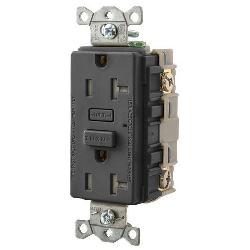 Hubbell Wiring Autoguard 20a 120v Tamper-Resistant Gfci Receptacle Black
