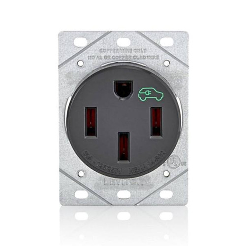 Leviton 50 Amp Ev Charging Receptacle/Outlet, Heavy Duty