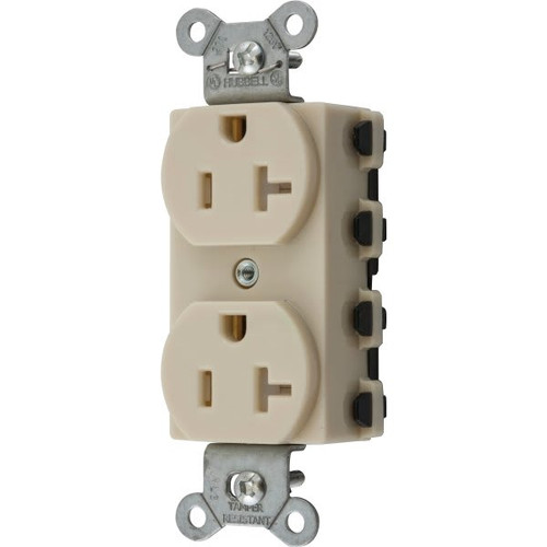 Hubbell Snap-On 20 Amp 125 Volt Extra Heavy Duty Snapconnect Duplex Standard Outlet (Ivory) SNAP5362ITRA