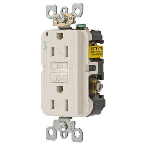 Hubbell Wiring 15 Amp 120 Volt Afci Duplex Receptacle Light Almond