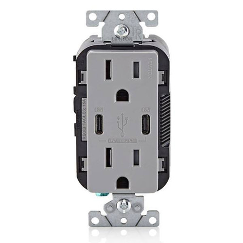15amp Tr Receptacle 30w Dual USB C/C
