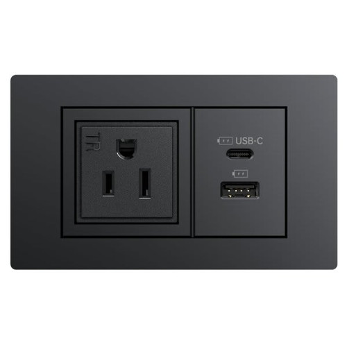 Teleadapt Powerhub Mini With Tamper Resistant Us Outlet Usb-A & Usb-C Black