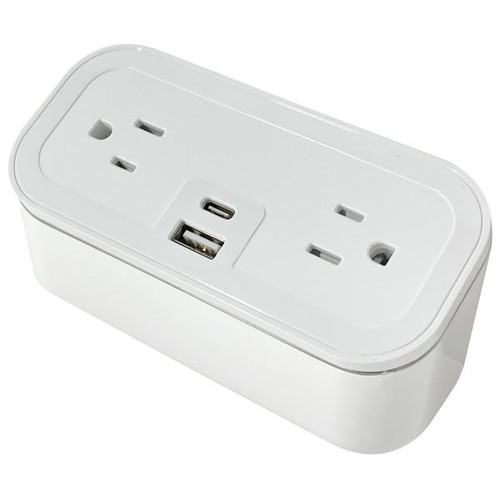 Brandstand Cubie Mini White - 2 Power Outlets And 1 Usb-A And 1 Usb-C Ports