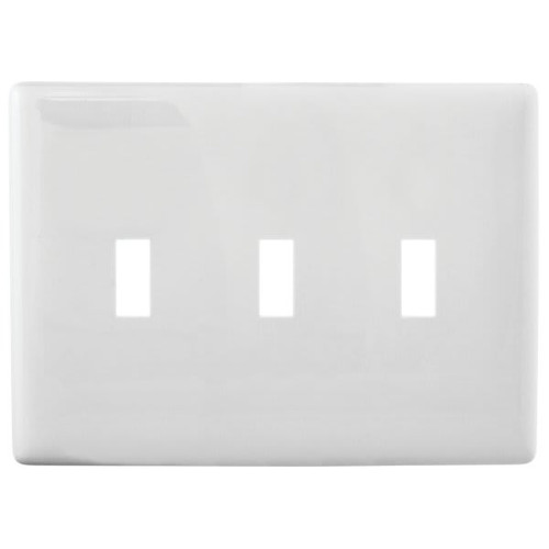 Hubbell 3-Gang Snap-On Toggle Plate (White)
