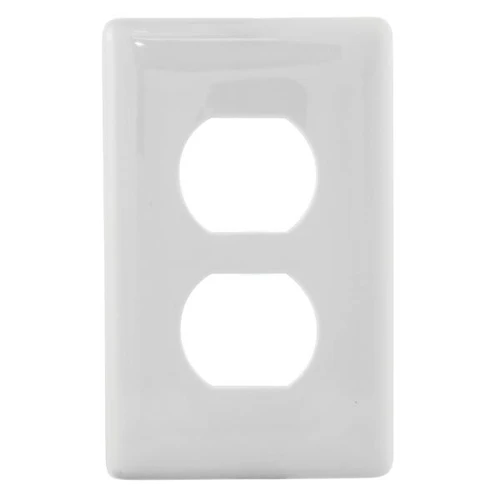Hubbell 1-Gang Duplex Snap-On Wall Plate (White) (1-Pack)