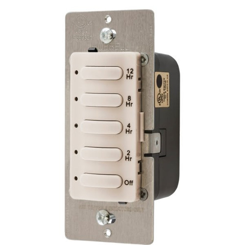 Hubbell 12 Hr 8.3 Amp 120/277 Volt Timer (Light Almond)