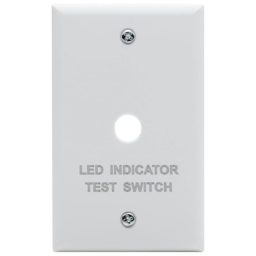 Satco Emergency Remote Test Switch Plate, Single Gang, White