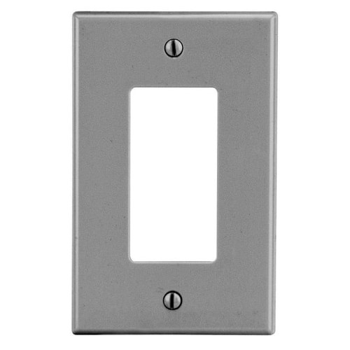Hubbell 1-Gang Decorator Wall Plate, Gray, Package Of 10