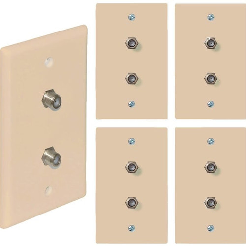 Newhouse Hardware 2-Port TV Cable Wall Plate, Ivory Package Of 5