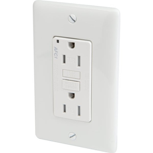 Hubbell 15 Amp 125 Volt Duplex Arc Fault Circuit Interrupter Receptacle (White)