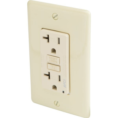 Hubbell 20 Amp 125 Volt Duplex Arc Fault Circuit Interrupter Receptacle (Ivory)