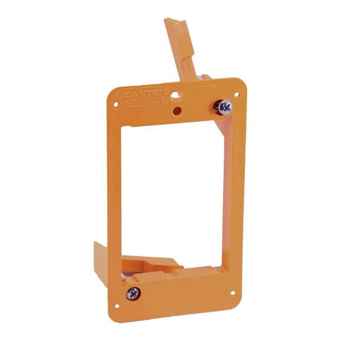 Cantex Ez Box Old Work Nail-On Low Voltage Bracket, 1-Gang, Orange