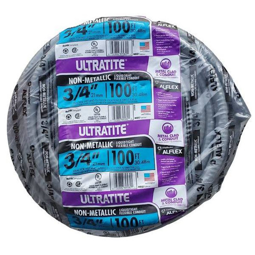 Southwire Ultratite Liquidtite Flexible Non-Metallic PVC Conduit, 3/4" X 100'