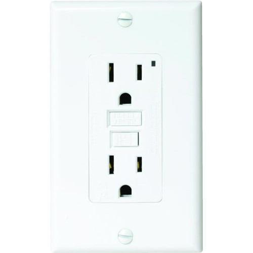 Hubbell 15 Amp 125 Volt Commercial Self-Test Gfci Receptacle Assembled In Usa (White)