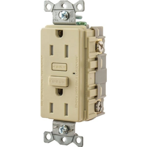 Hubbell 15 Amp 125 Volt Commercial Tamper-Resistant Self-Test Gfci Receptacle (Ivory)