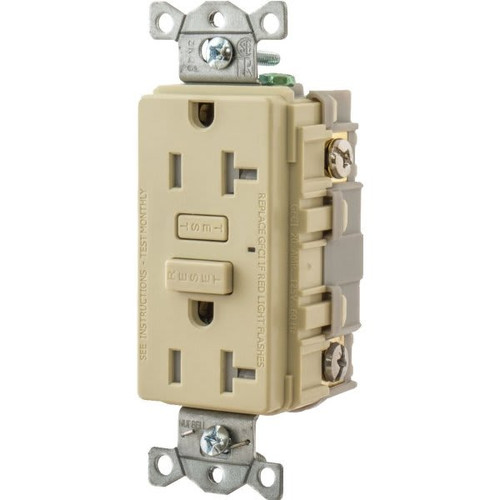 Hubbell 20 Amp 125 Volt Commercial Self-Test Tamper-Resistant Gfci Receptacle (Ivory)