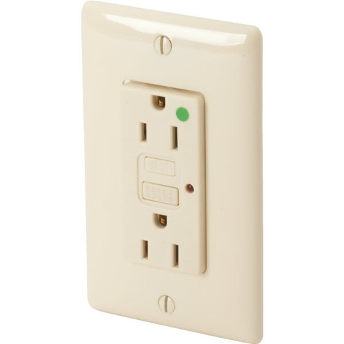 Hubbell 15 Amp 125 Volt Hospital Grade Tamper-Resistant Self-Test Gfci Receptacle (Ivory)