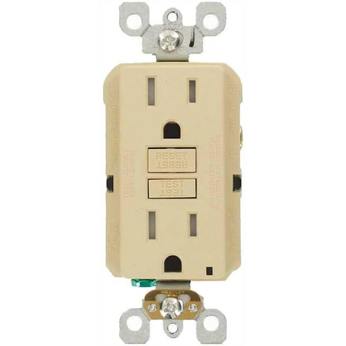 Leviton 15 Amp 125v Tamper Resistant Gfci Duplex Outlet, Ivory Package Of 3