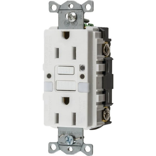Hubbell 15 Amp 125 Volt Self-Test Gfci W/ Night Light (White)