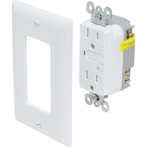 Hubbell 20 Amp Gfci Receptacle W/ Alarm (White)
