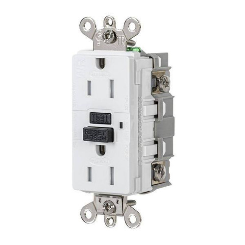 Hubbell 15 Amp 125v Industrial Tamper Weather-Resistant Self-Test Gfci Receptacle White