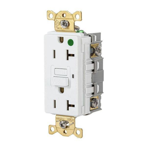 Hubbell 20 Amp 125v Hospital Grade Self-Test Gfci Receptacle White