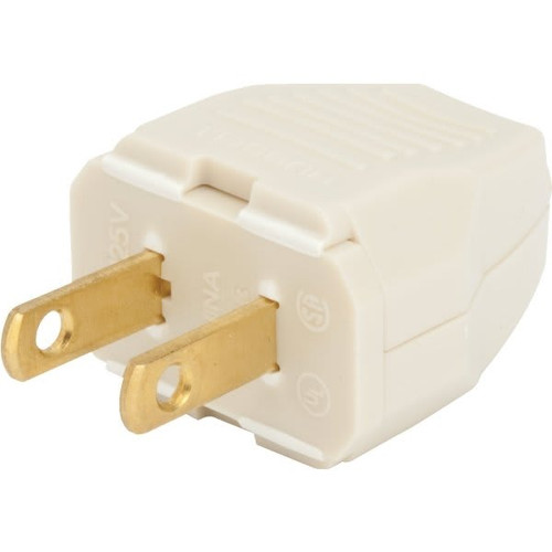 Hubbell Non-Polarized Straight Blade Male Plug, 125 Vac, 15 A