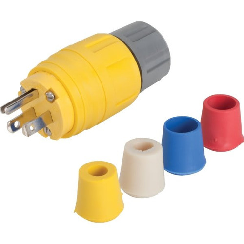 Hubbell Twist-Lock Watertight Straight Blade Plug, 125 Vac, 15 A, 2 Poles