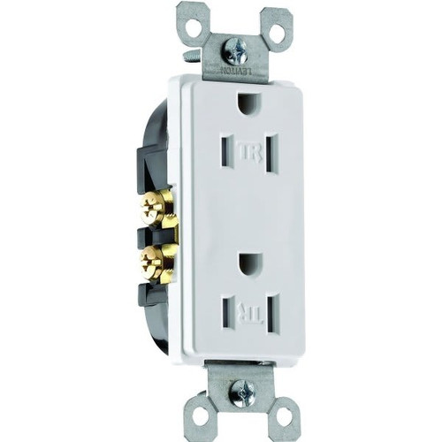 Leviton Decora 15-Amp Tamper Resistant Duplex Outlet, White
