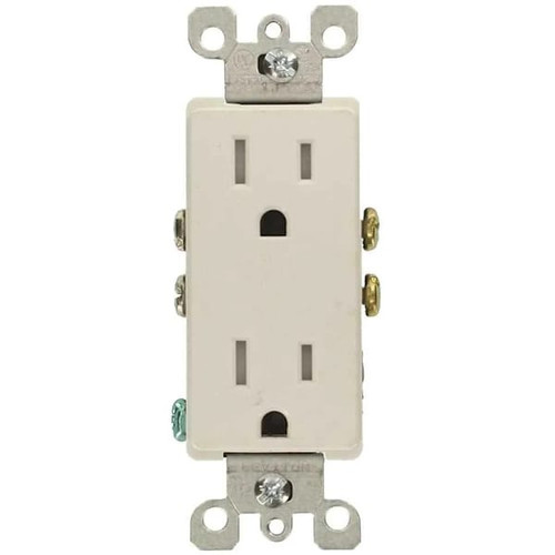 Leviton Decora 15 Amp Tamper-Resistant Duplex Outlet, White Package Of 10
