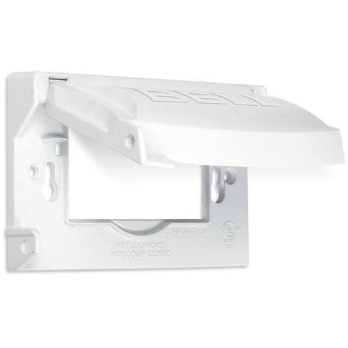 Bell N3r Aluminum 1-Gang Side Flip Lockable Weatherproof Outlet Cover W/ 12-In-1 Configurations (White)