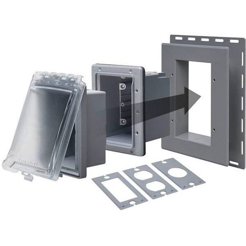 Taymac 2-3/4 In. 1-Gang In-Use Outlet Cover Box (Clear/Gray)